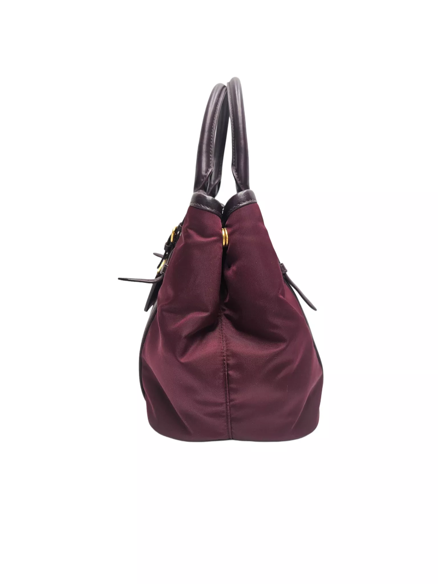 Prada Nylon Calf Tote Granato - 4