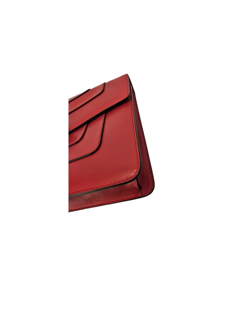Bvlgari Red Leather Serpenti Bag - Side view