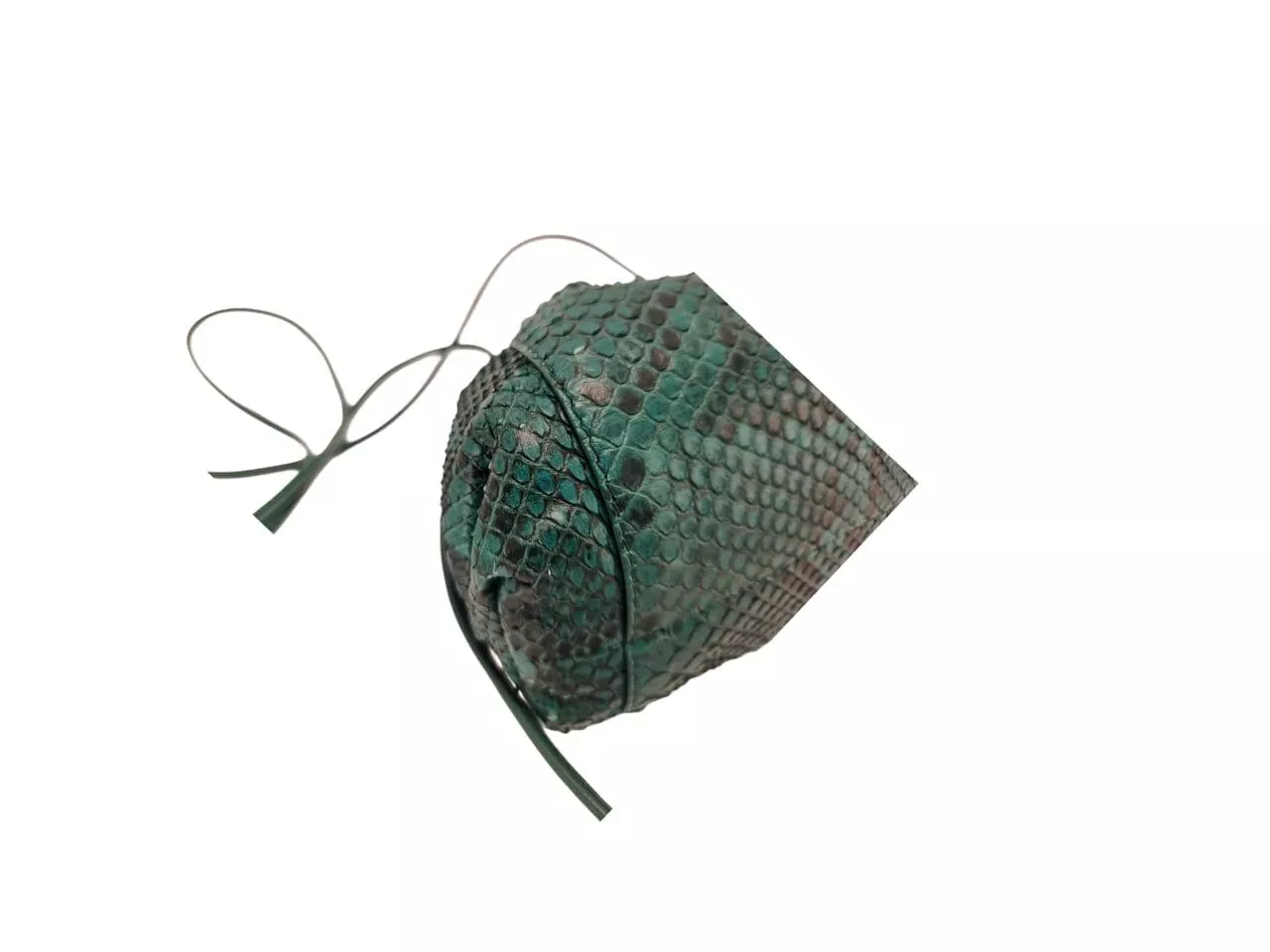 Bottega Veneta Green Python Mini Pouch - Back view