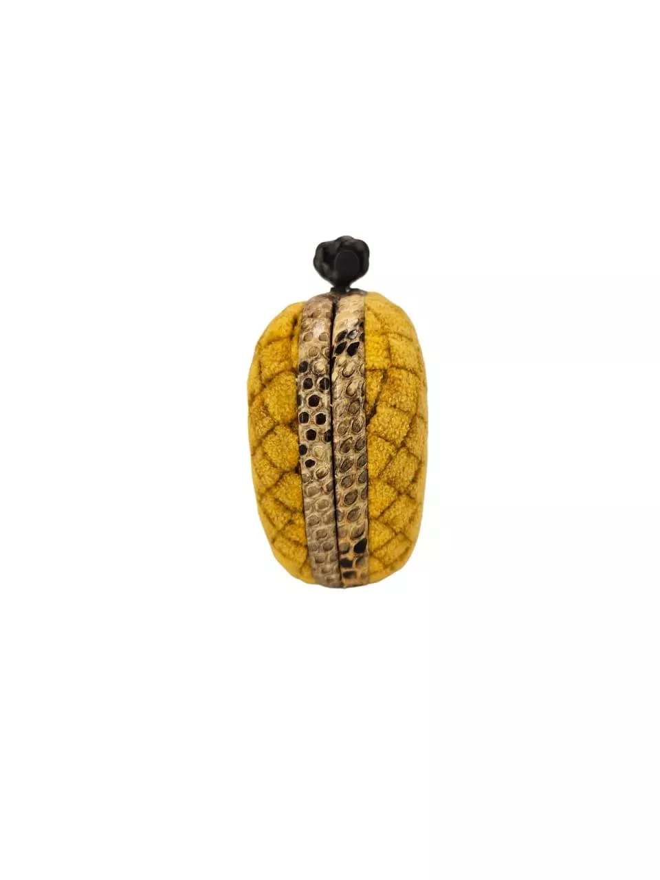 Bottega Veneta Yellow Knot Velvet Clutch - Image 6