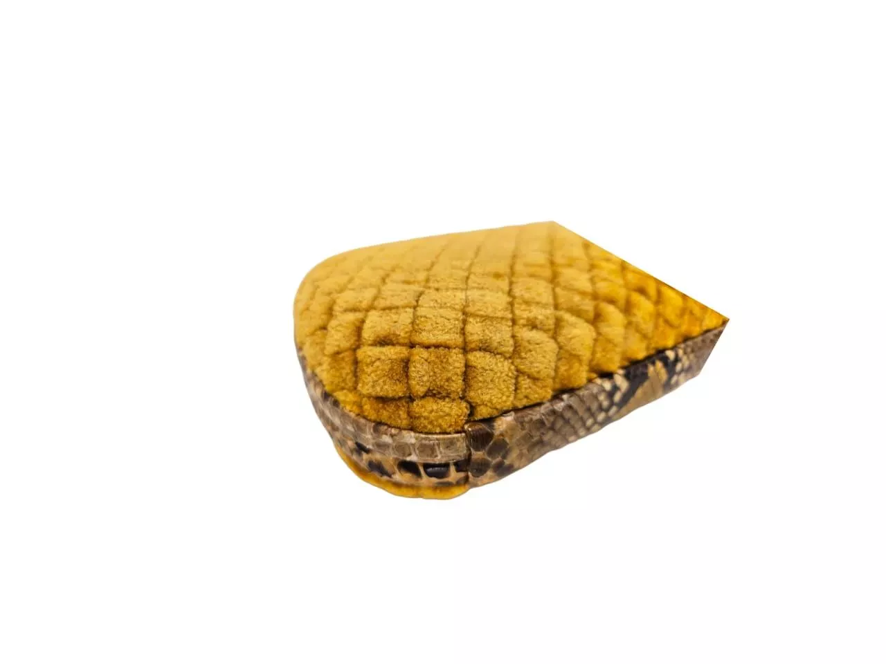 Bottega Veneta Yellow Knot Velvet Clutch - Side view