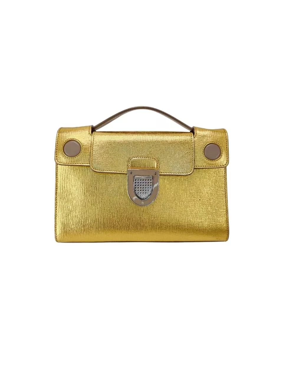 Christian Dior Gold Leather Diorever Clutch