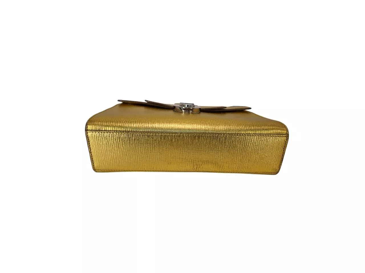 Christian Dior Gold Leather Diorever Clutch - Side view