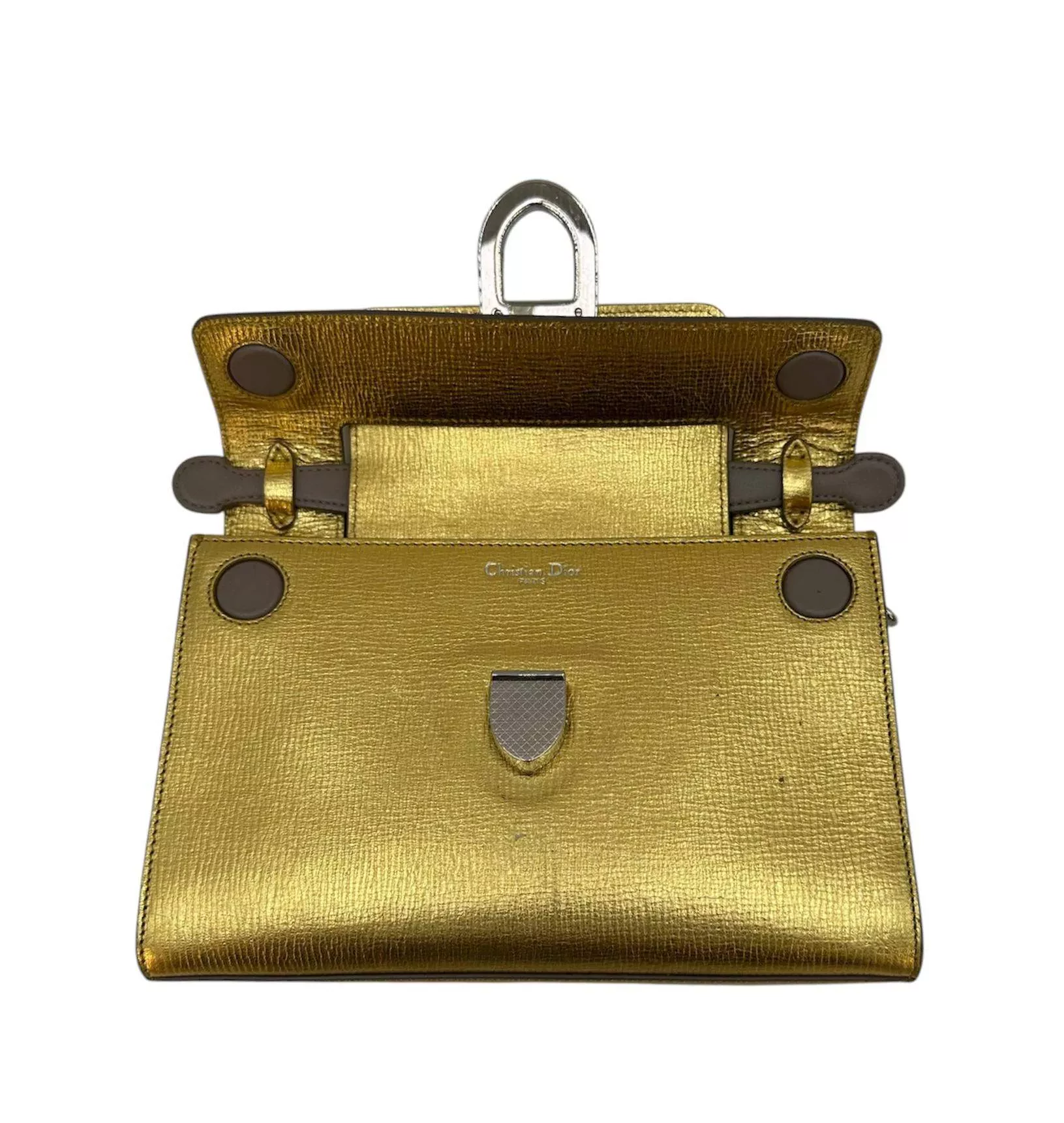 Christian Dior Gold Leather Diorever Clutch - Detail 2