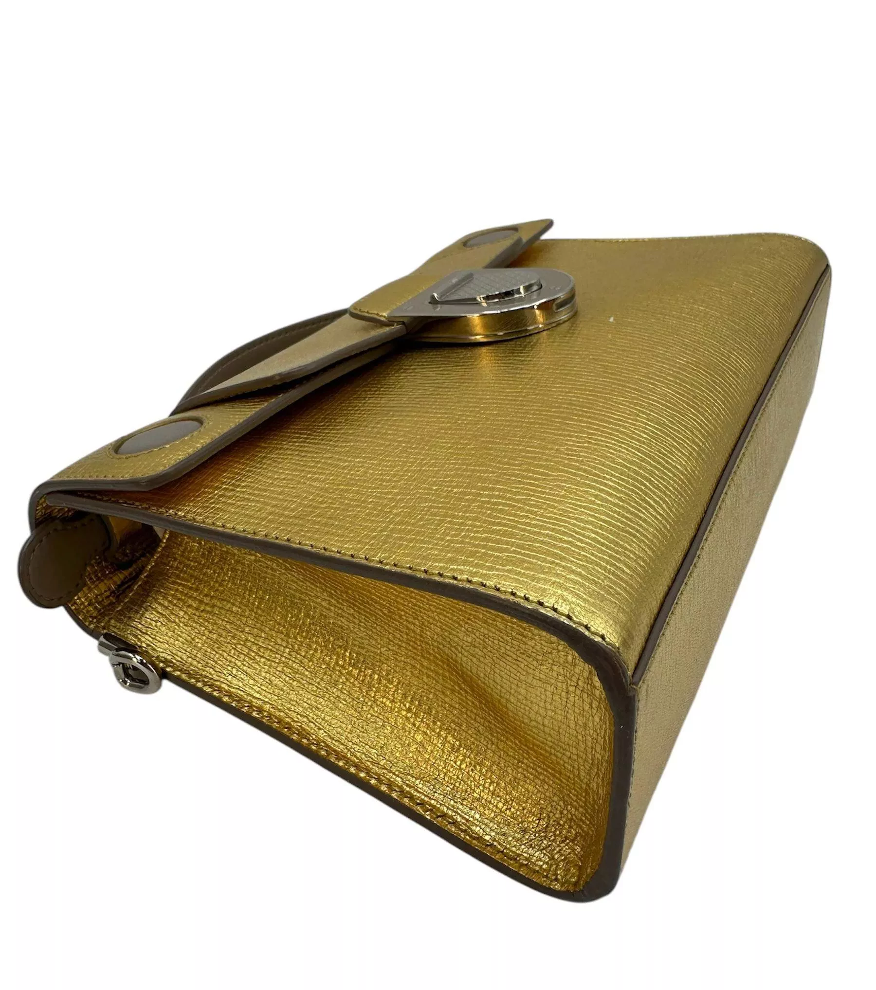 Christian Dior Gold Leather Diorever Clutch - Image 10
