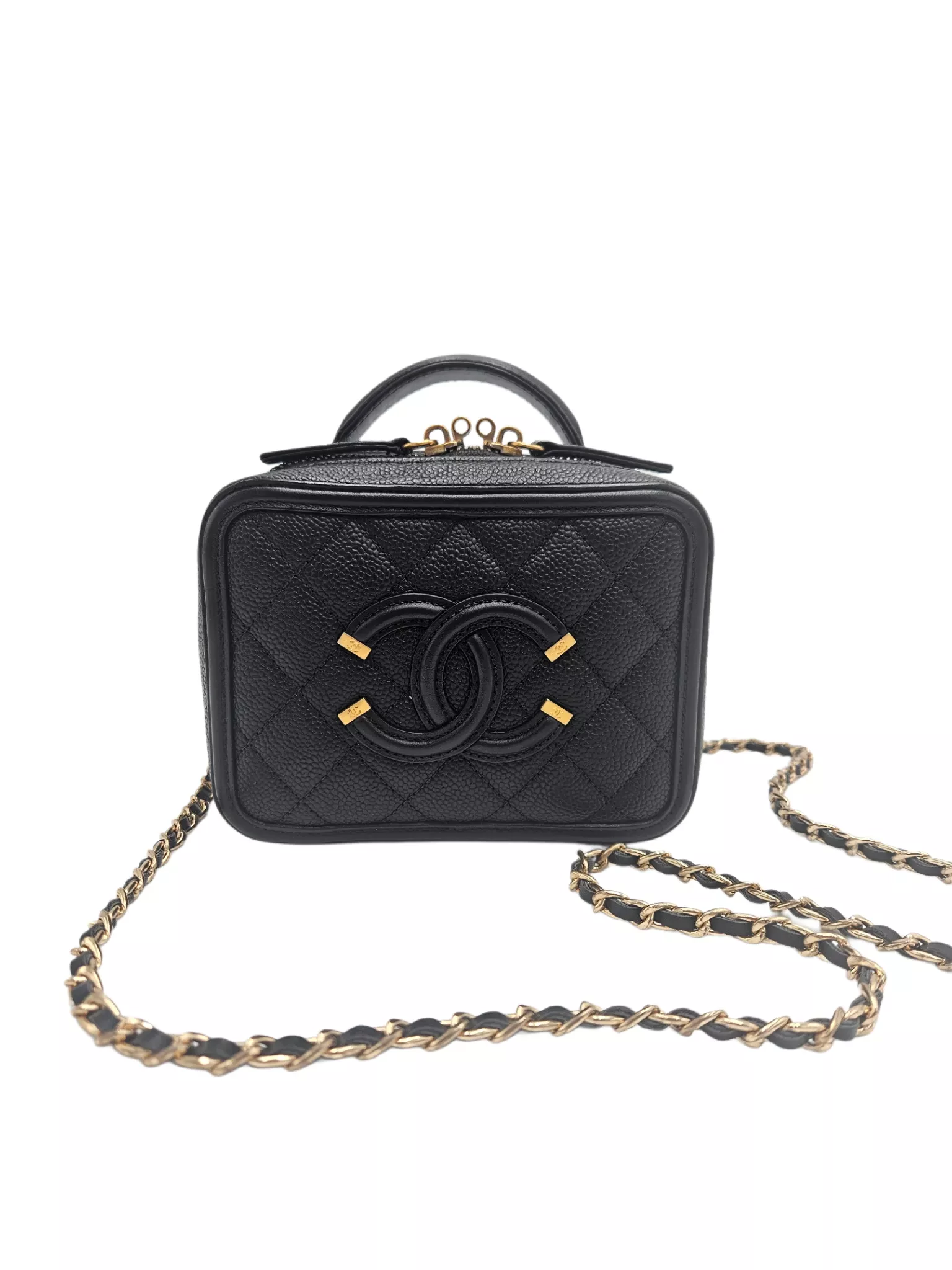 Chanel Quilted Caviar Vanity Case