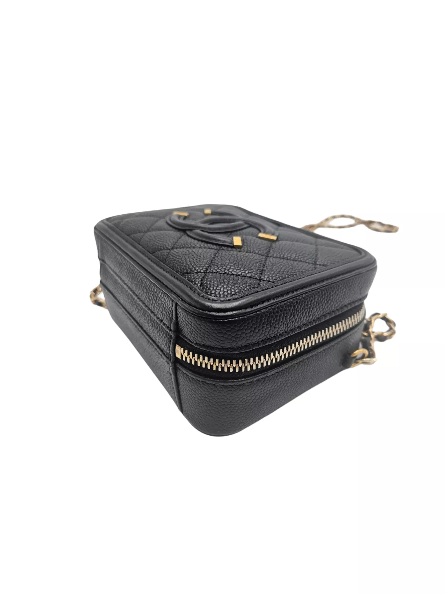 Chanel Quilted Caviar Vanity Case - Side view