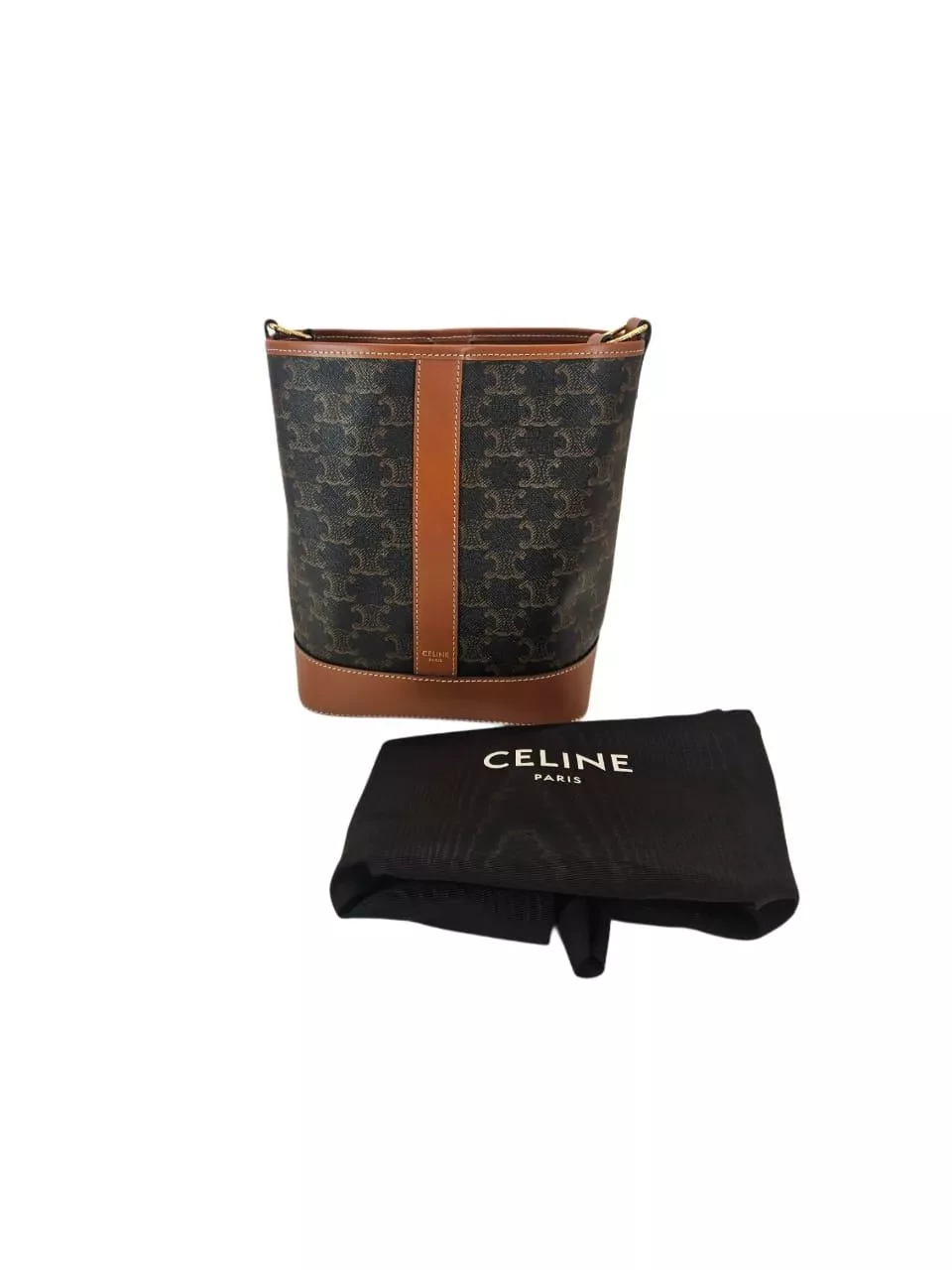 Celine Burnt Canvas Bucket Bag - Detail 2