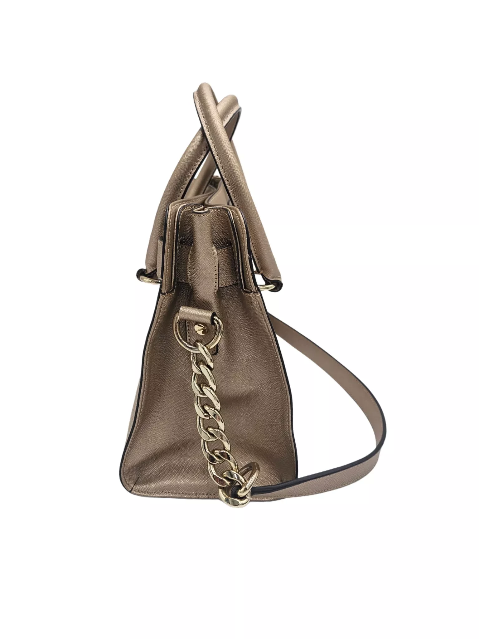 Michael Kors Beige Saffiano Leather Tote - Back view