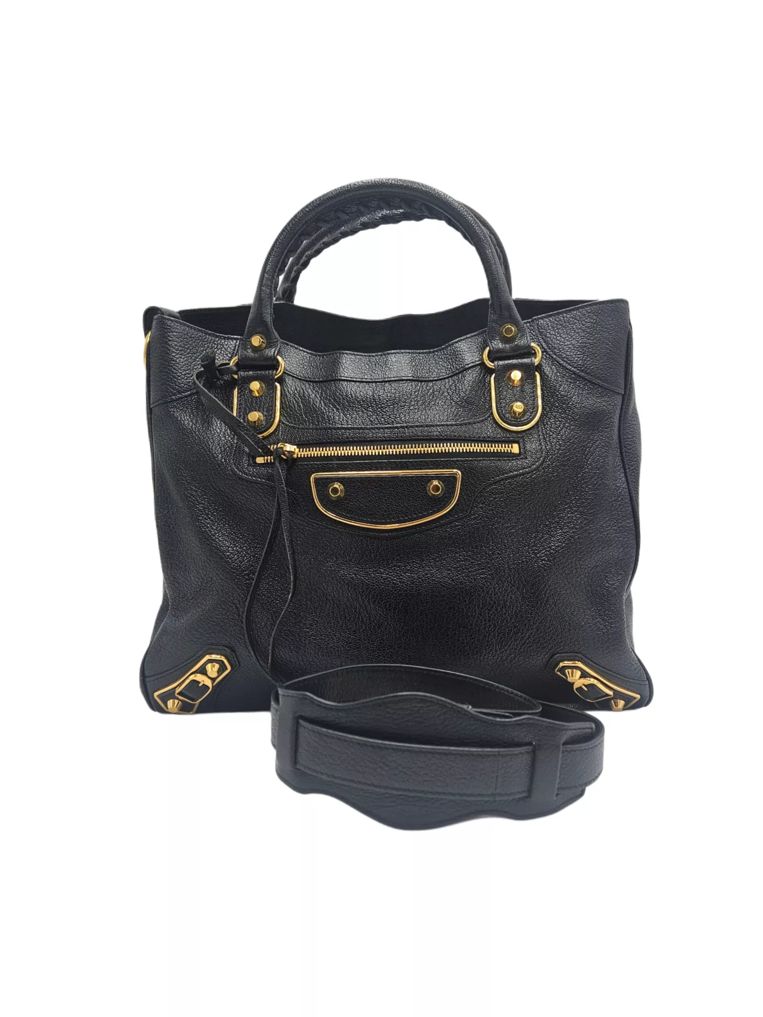 Balenciaga Black Leather City Bag - 4