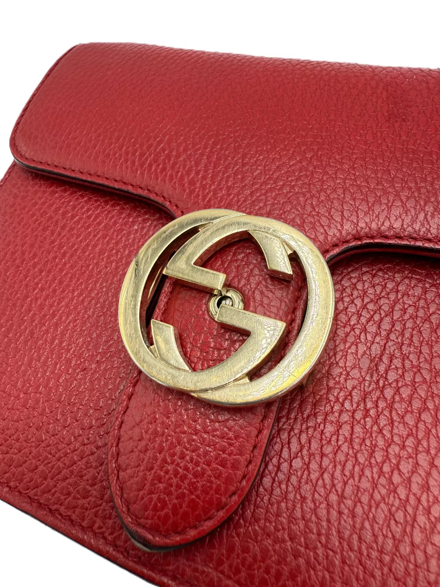 Gucci Red Leather Crossbody Bag - Image 11