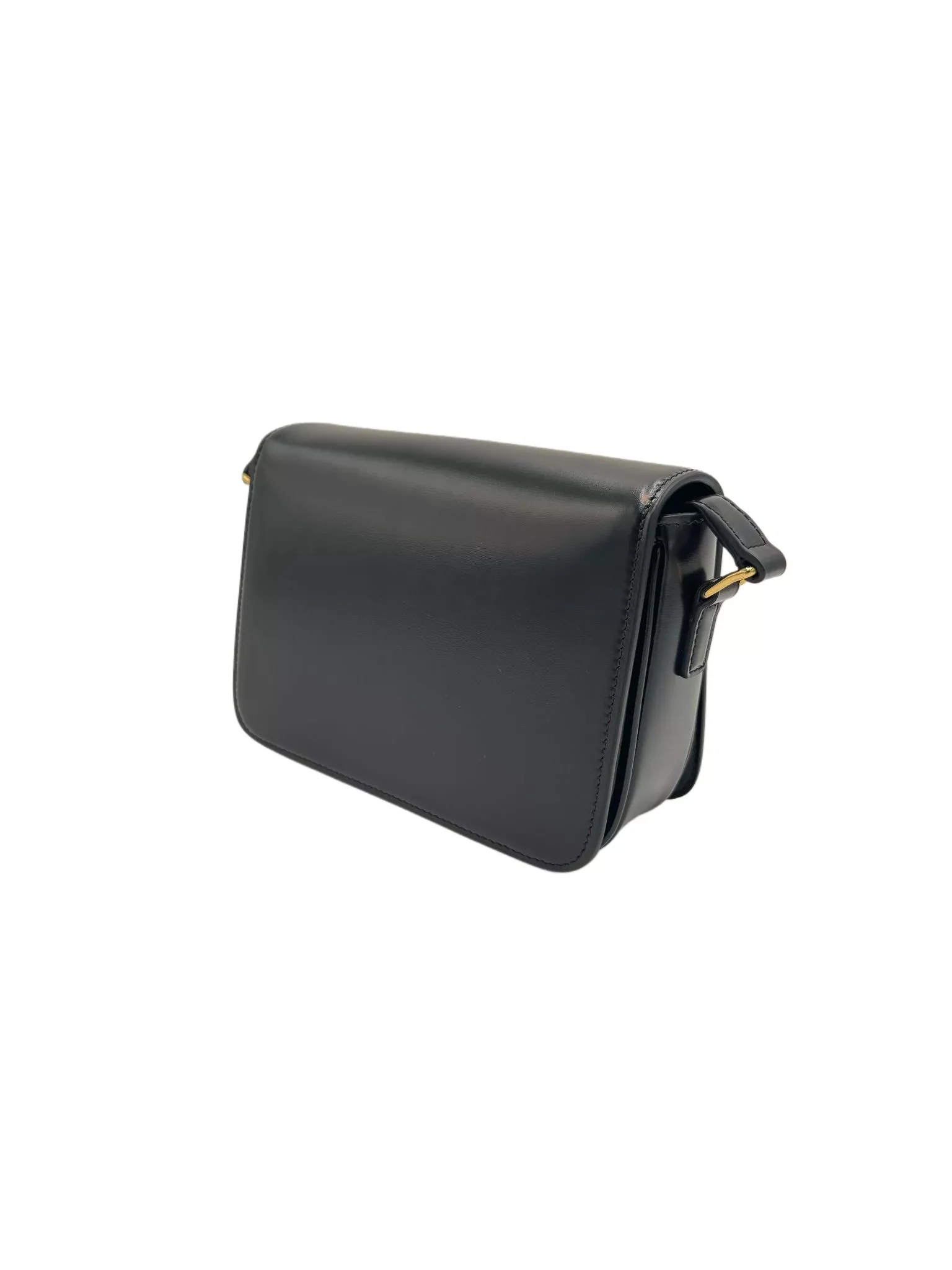 Celine Black Triomphe Shoulder - Side view
