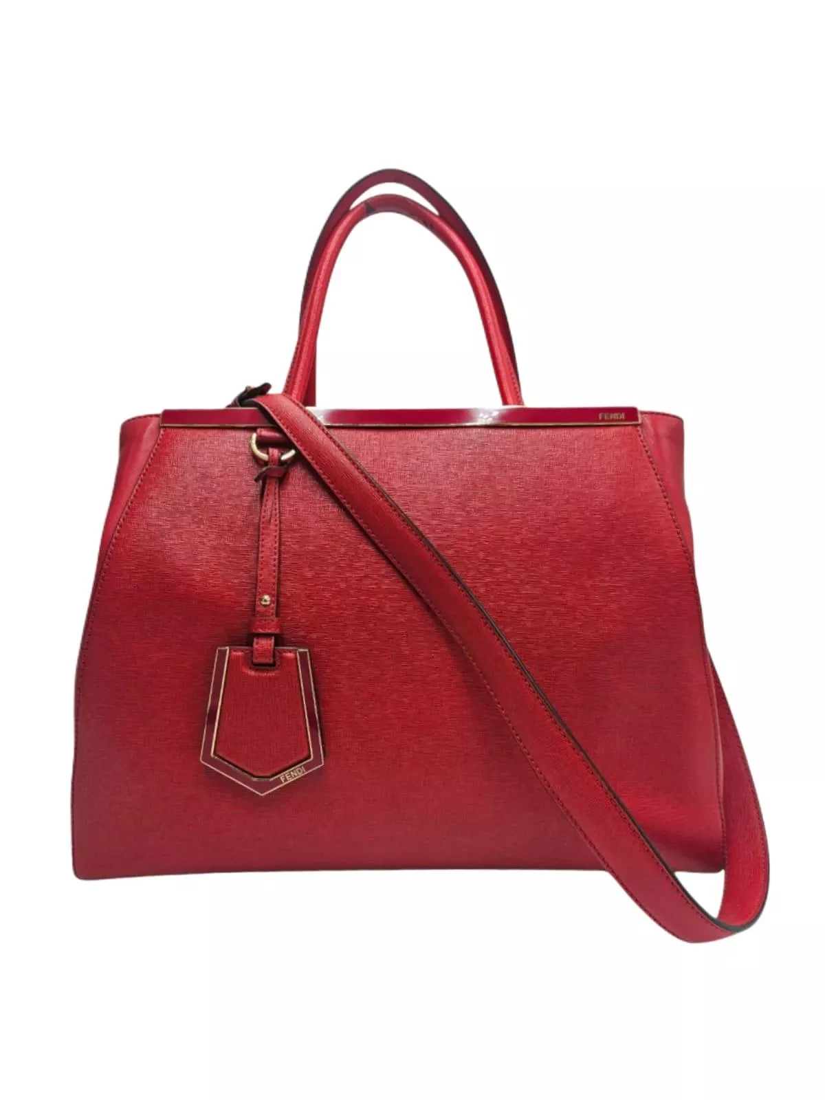 Fendi Red Leather 2Jours Tote