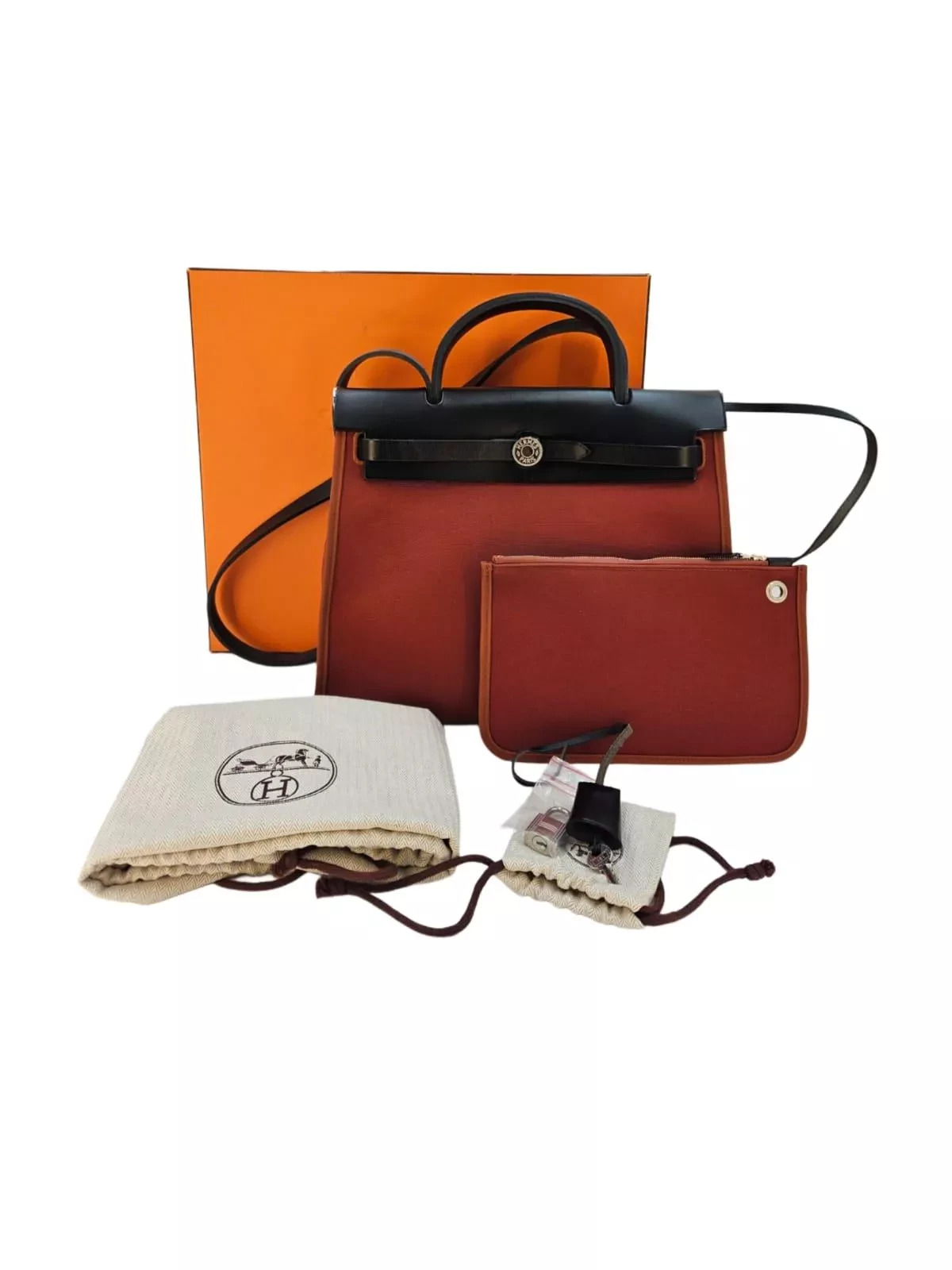 Hermès Canvas Leather Herbag Zip - Back view