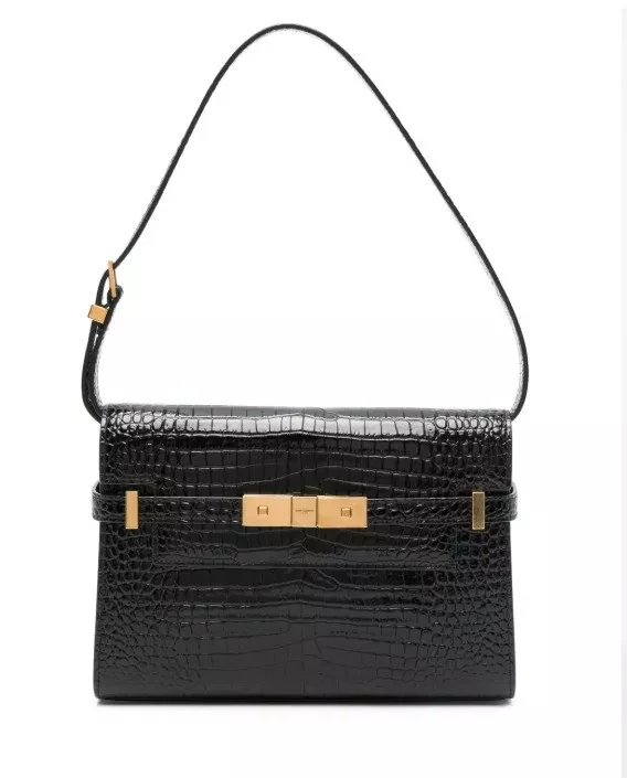 Saint Laurent Black Embossed Shoulder - Back view