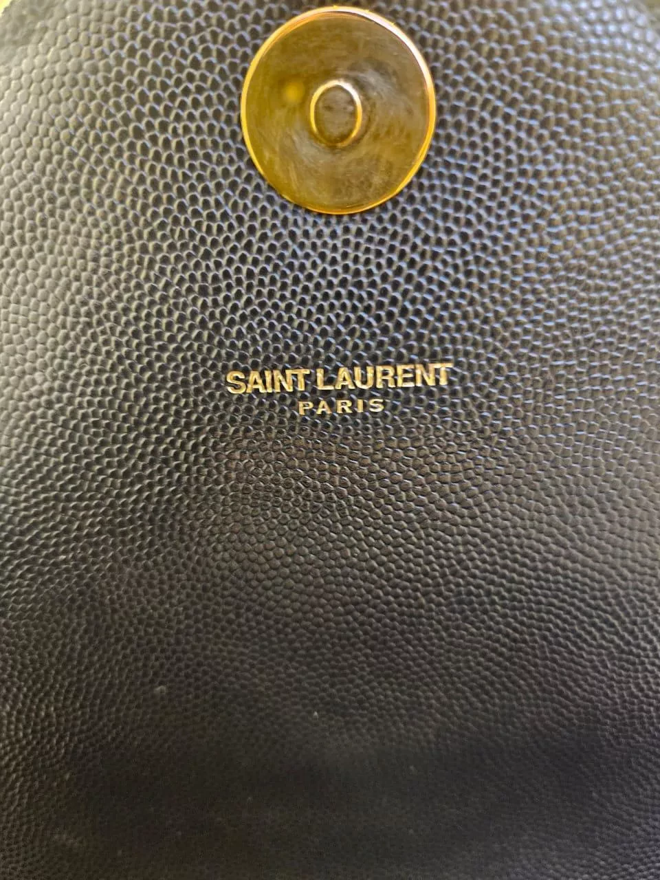 Saint Laurent Navy Chevron Leather Bag - Side view
