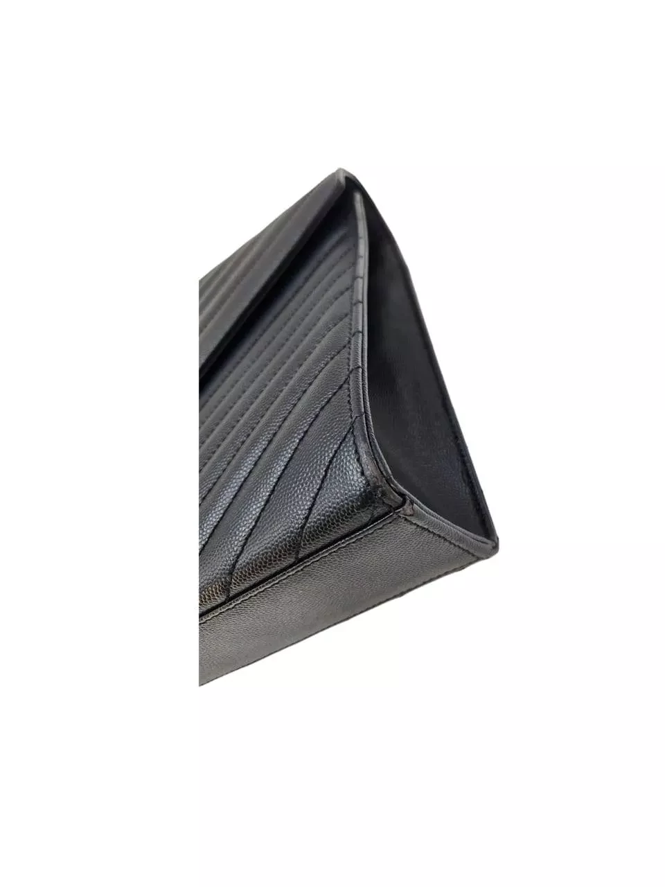 Saint Laurent Navy Chevron Leather Bag - Image 11