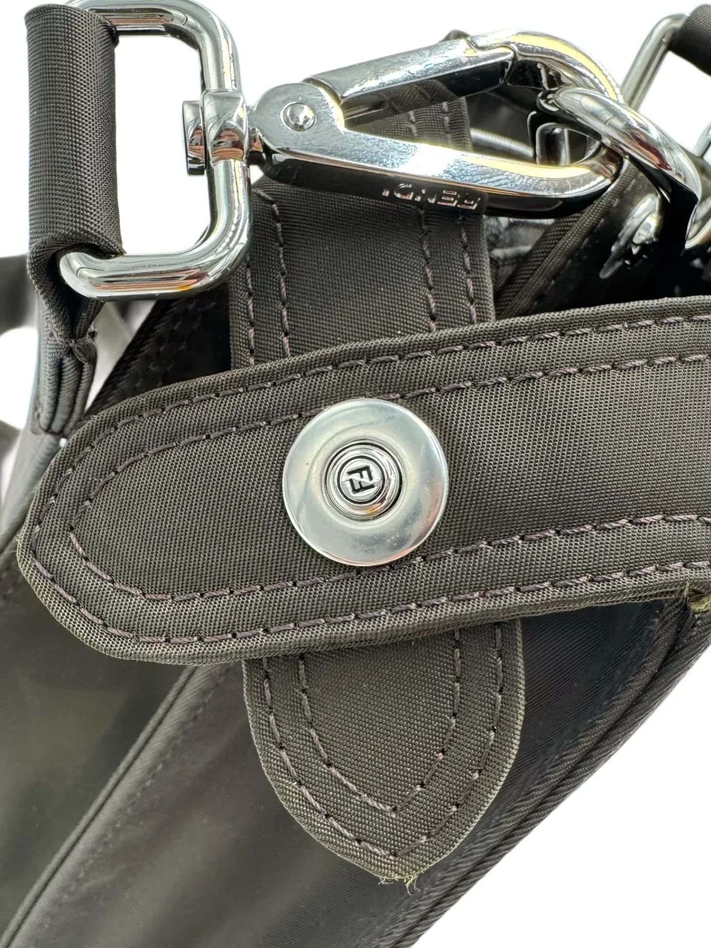 Fendi Khaki Green Nylon Peekaboo - Side view