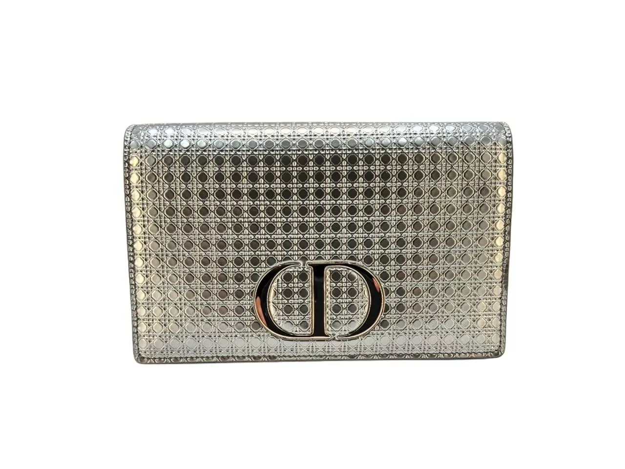 Christian Dior Silver Cannage Patent Pouch