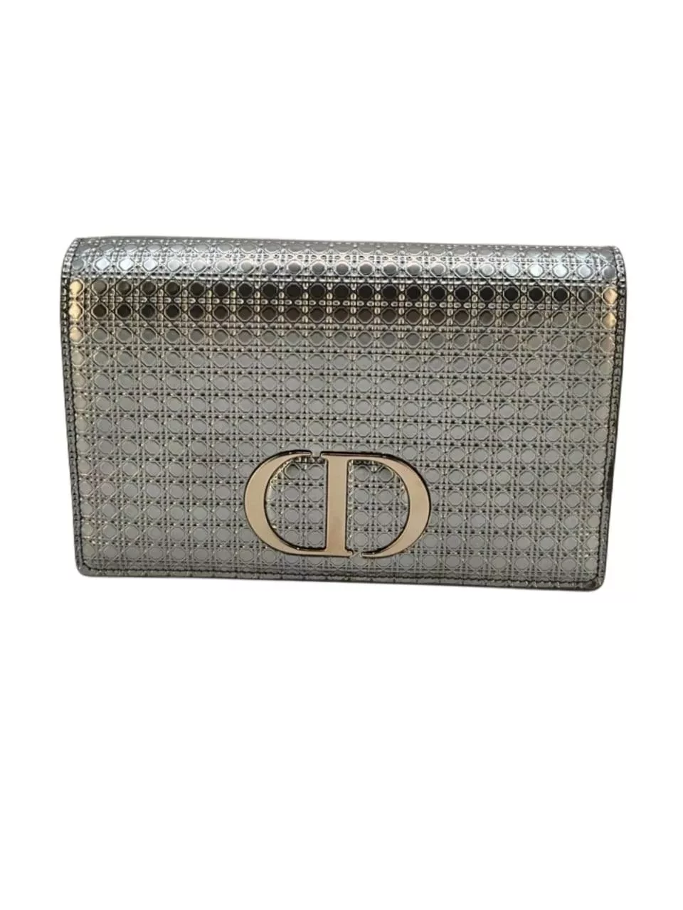 Christian Dior Silver Cannage Patent Pouch - Back view