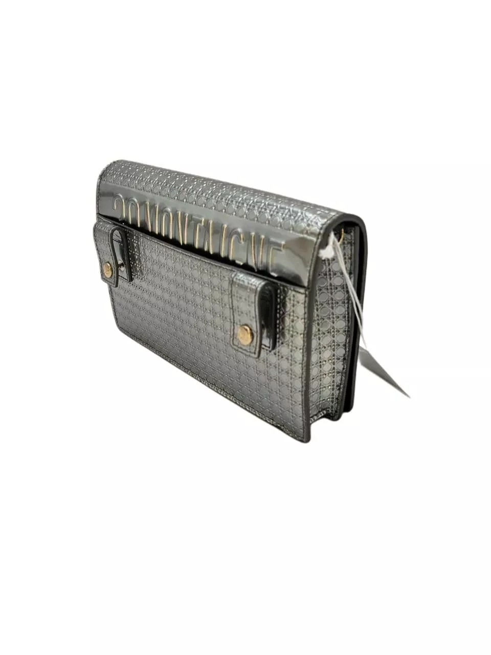 Christian Dior Silver Cannage Patent Pouch - Image 6