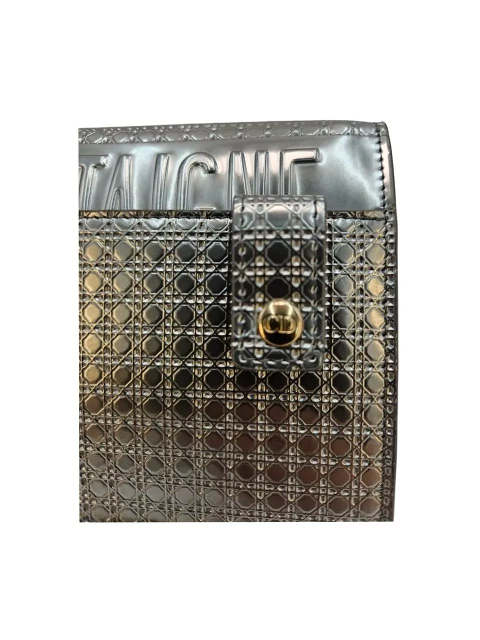 Christian Dior Silver Cannage Patent Pouch - Image 10