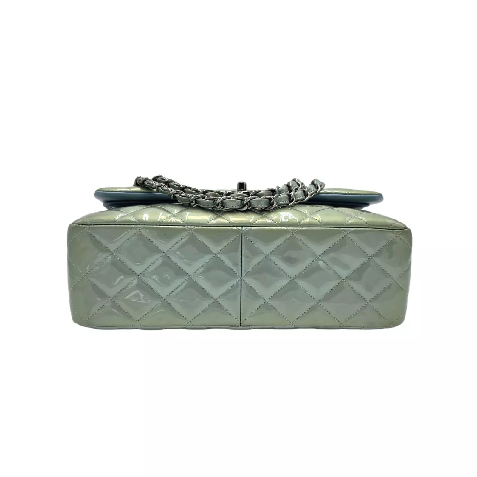 Chanel Blue Patent Jumbo Flap - Image 6