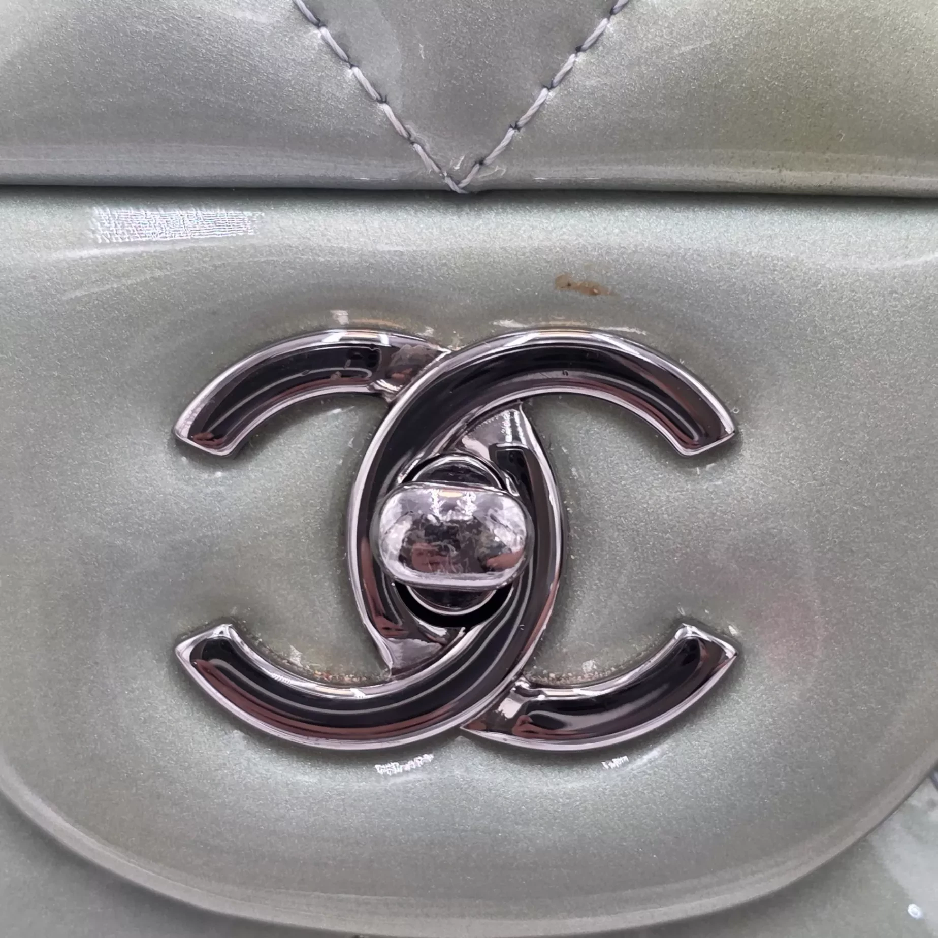 Chanel Blue Patent Jumbo Flap - Image 10