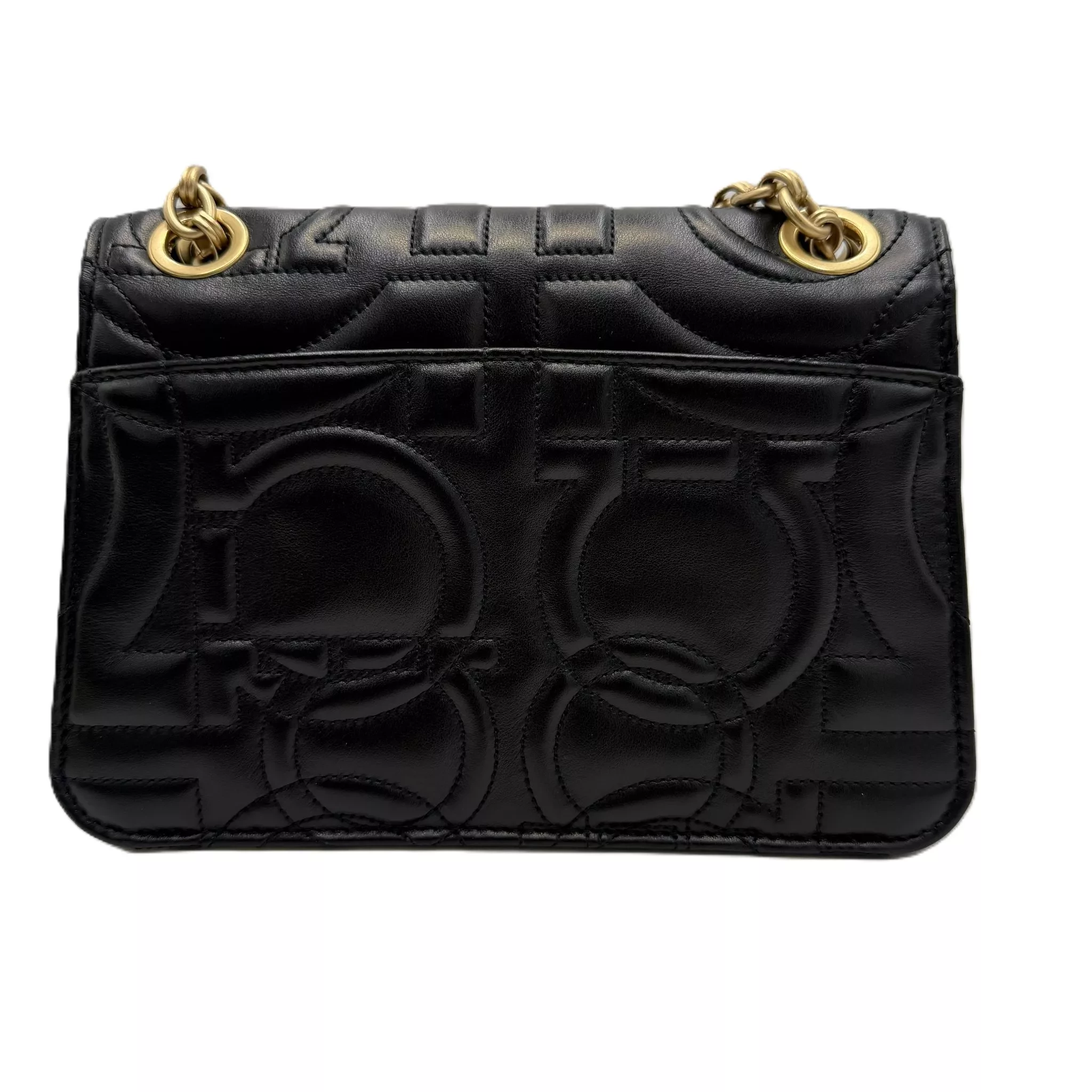 Salvatore Ferragamo Black Gancini Flap Bag - Side view