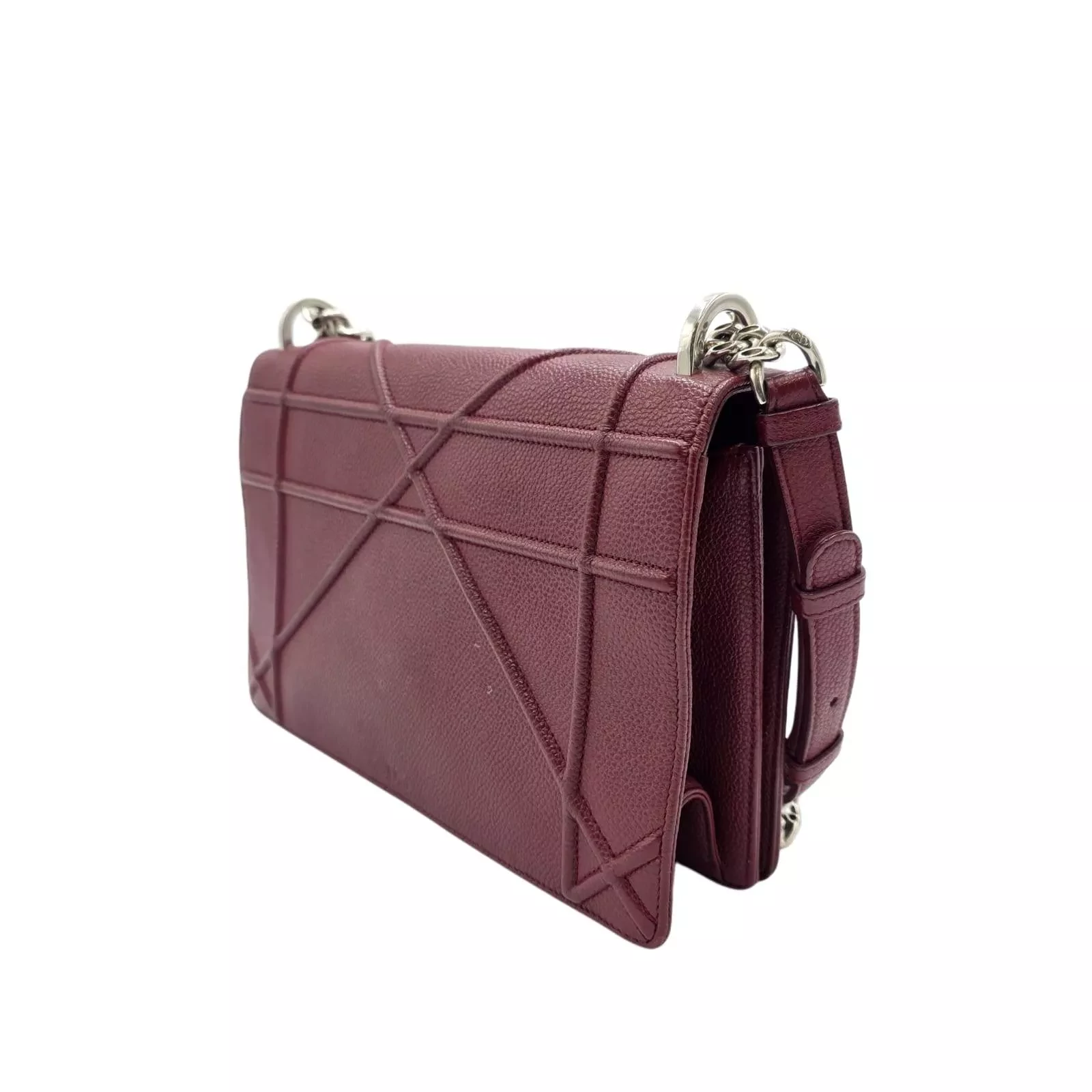 Christian Dior Burgundy Diorama Flap Bag - Back view
