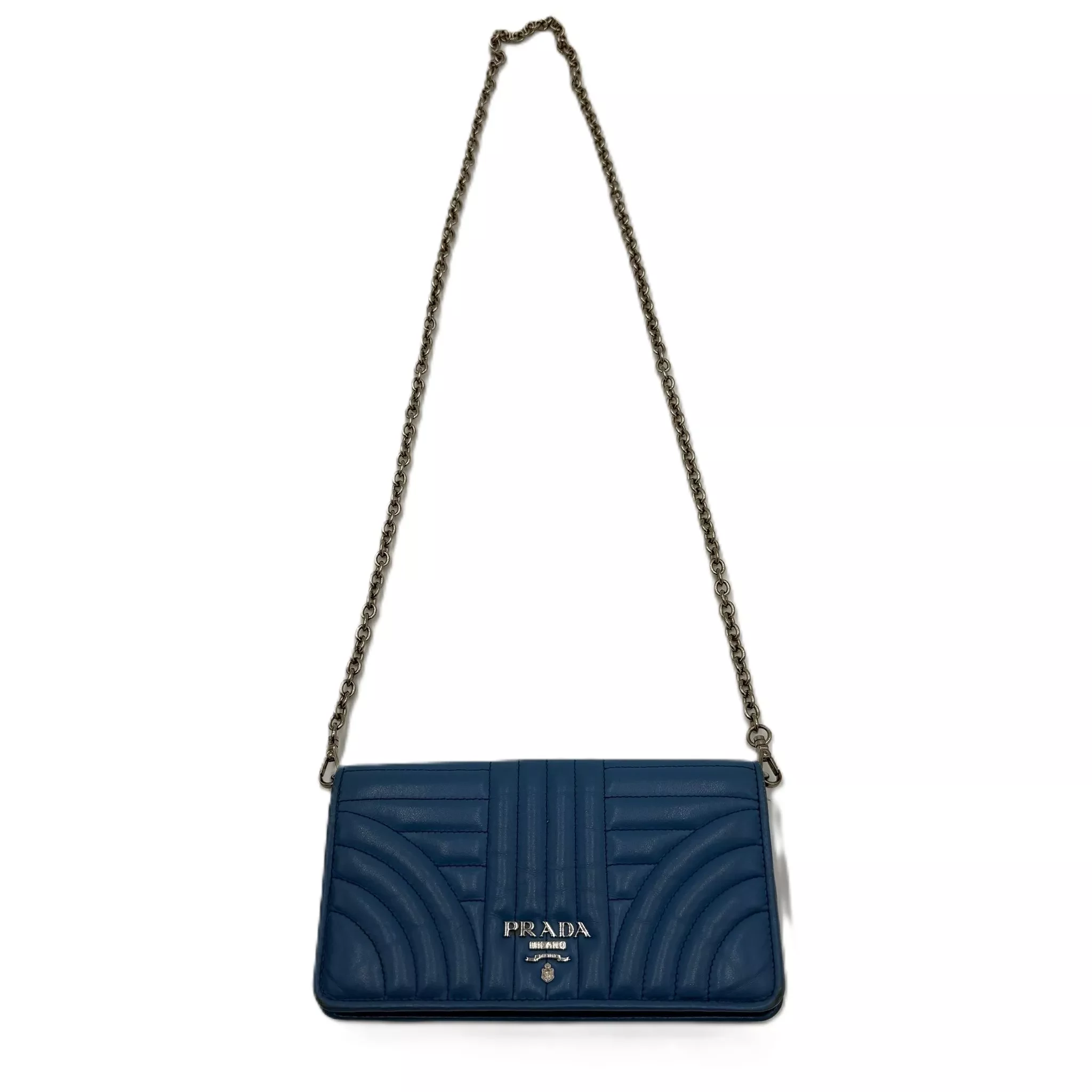 Prada Diagramme Blue Shoulder Bag - Image 6