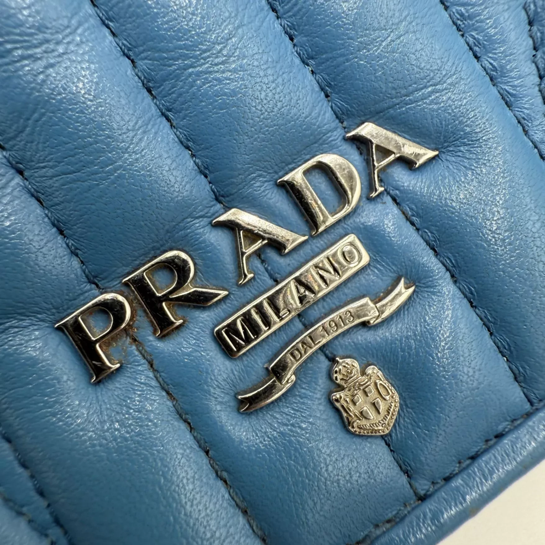 Prada Diagramme Blue Shoulder Bag - Detail 2