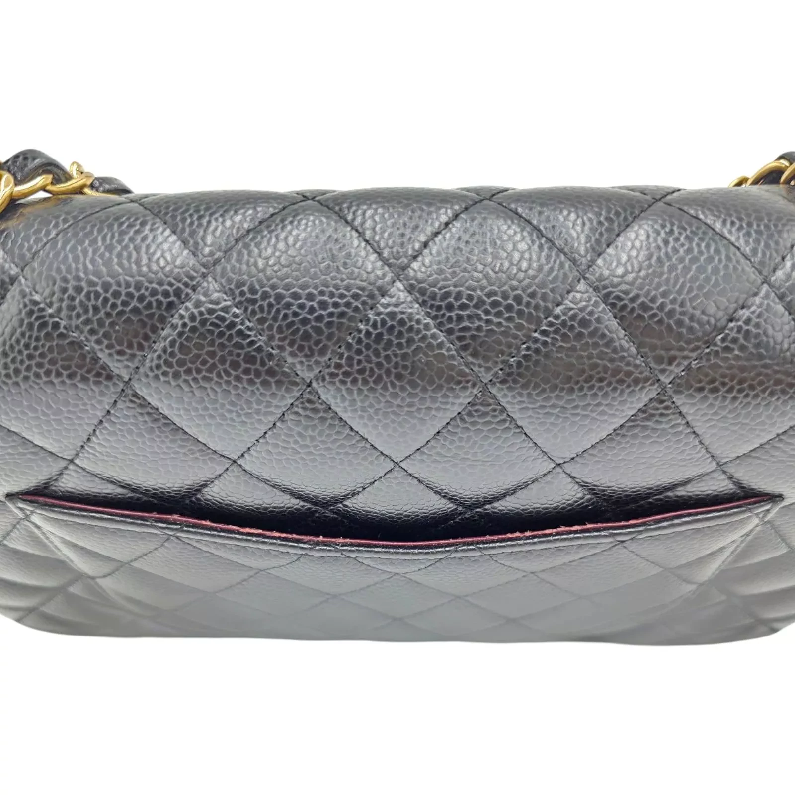Chanel Black Caviar Flap Chain - Side view