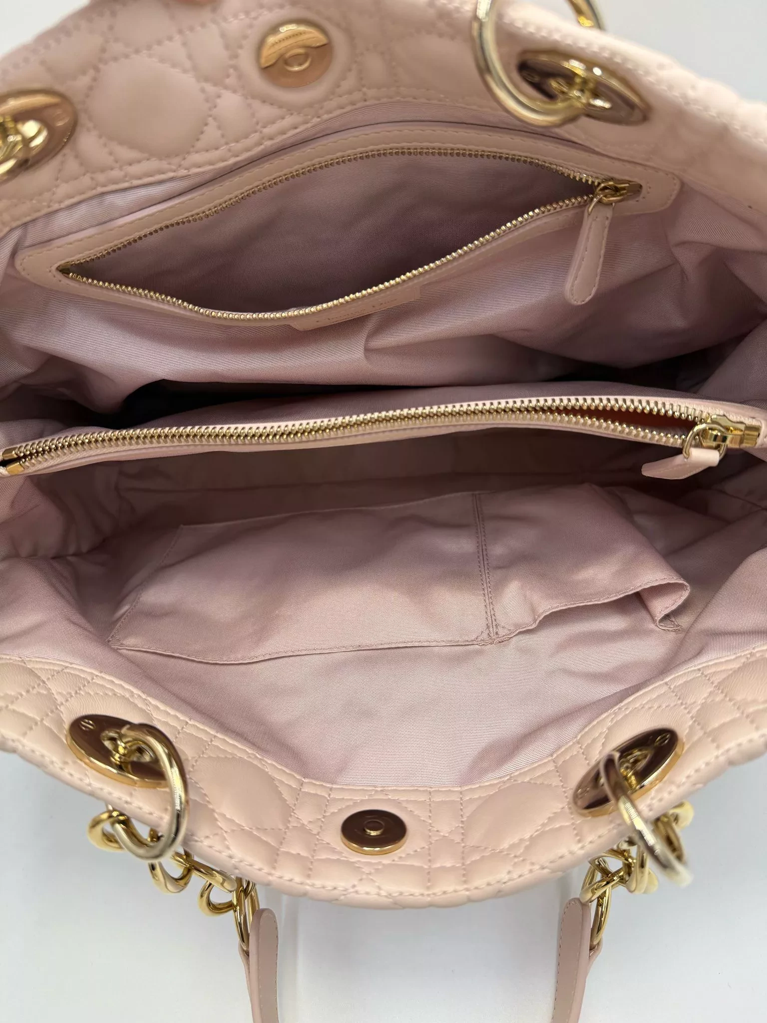 Christian Dior Pink Quilted Leather Tote - Image 10