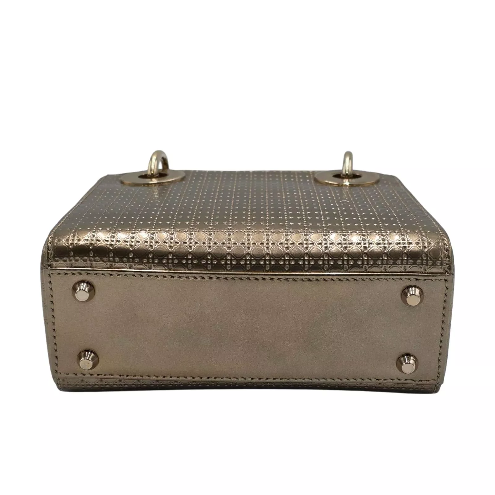 Christian Dior Gold Micro Cannage Mini - Image 6