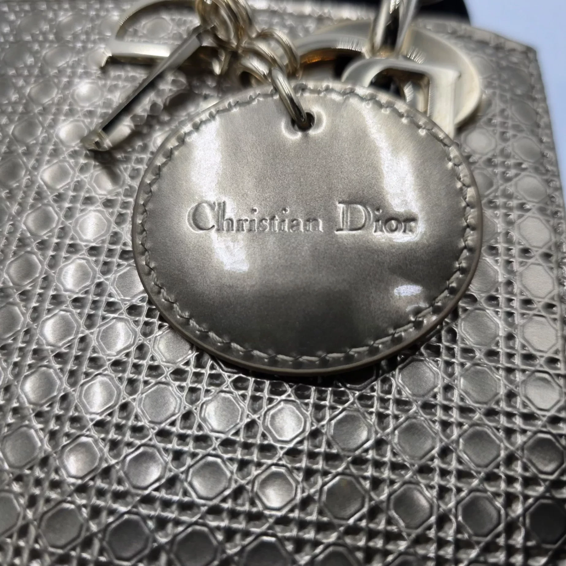 Christian Dior Gold Micro Cannage Mini - Image 10