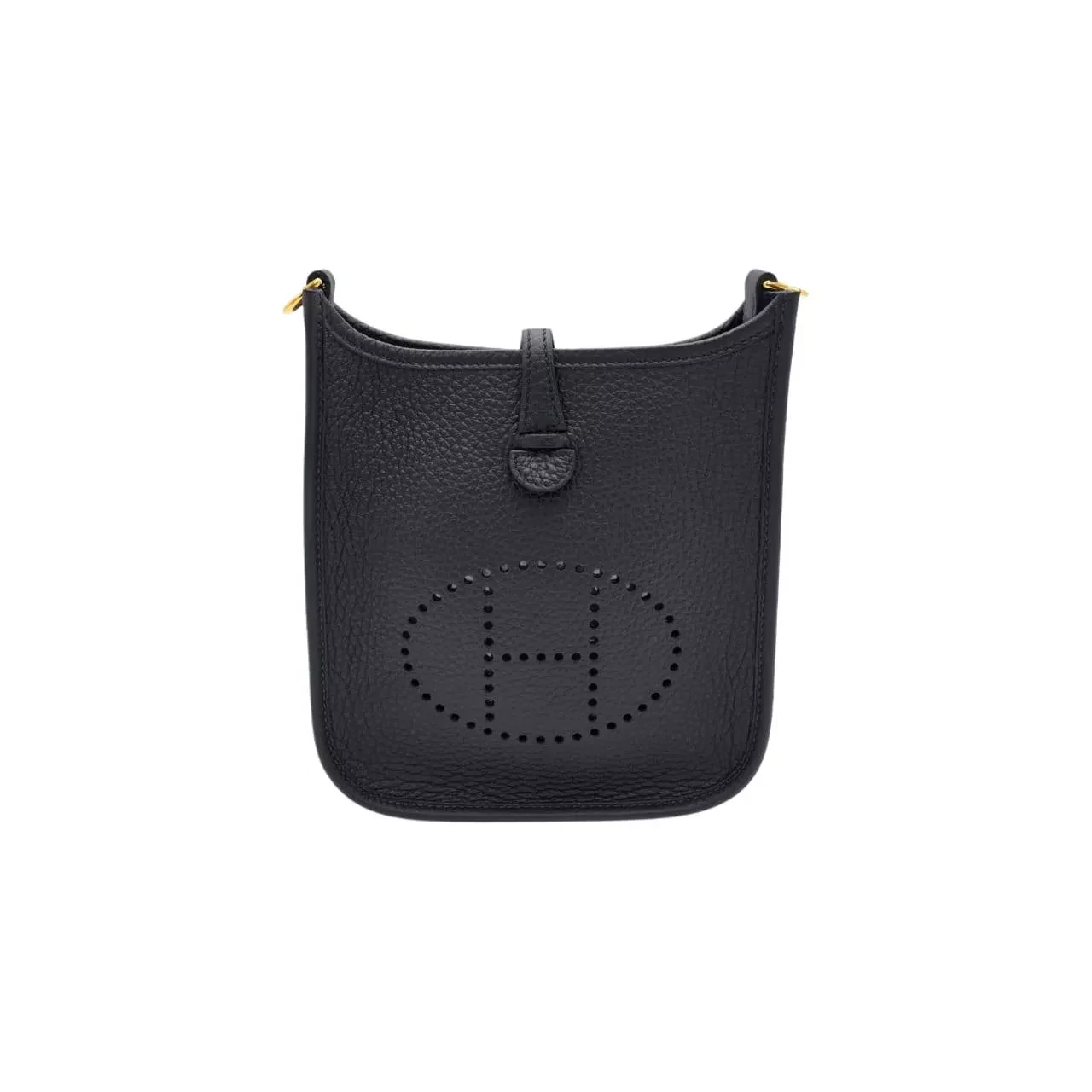 Hermès Black/Gray Leather Evelyne - Side view
