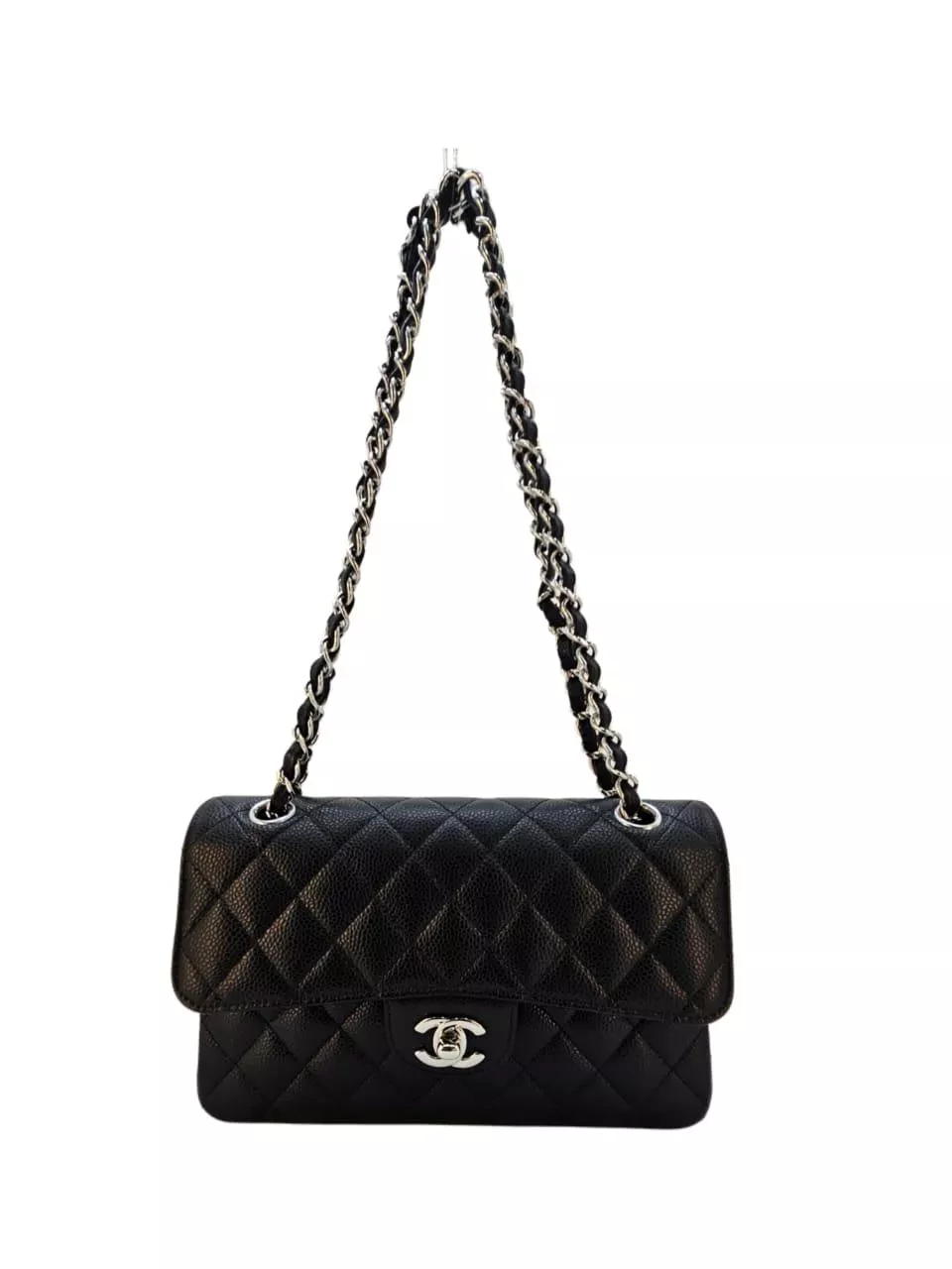 Chanel Quilted Black Caviar Bag - Back view
