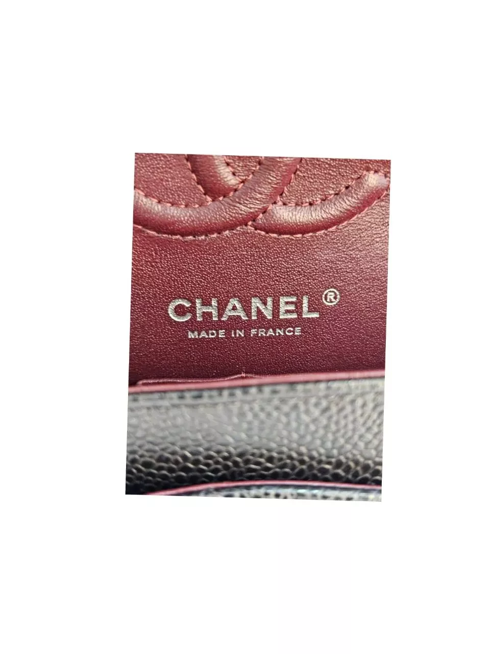 Chanel Quilted Black Caviar Bag - Side view