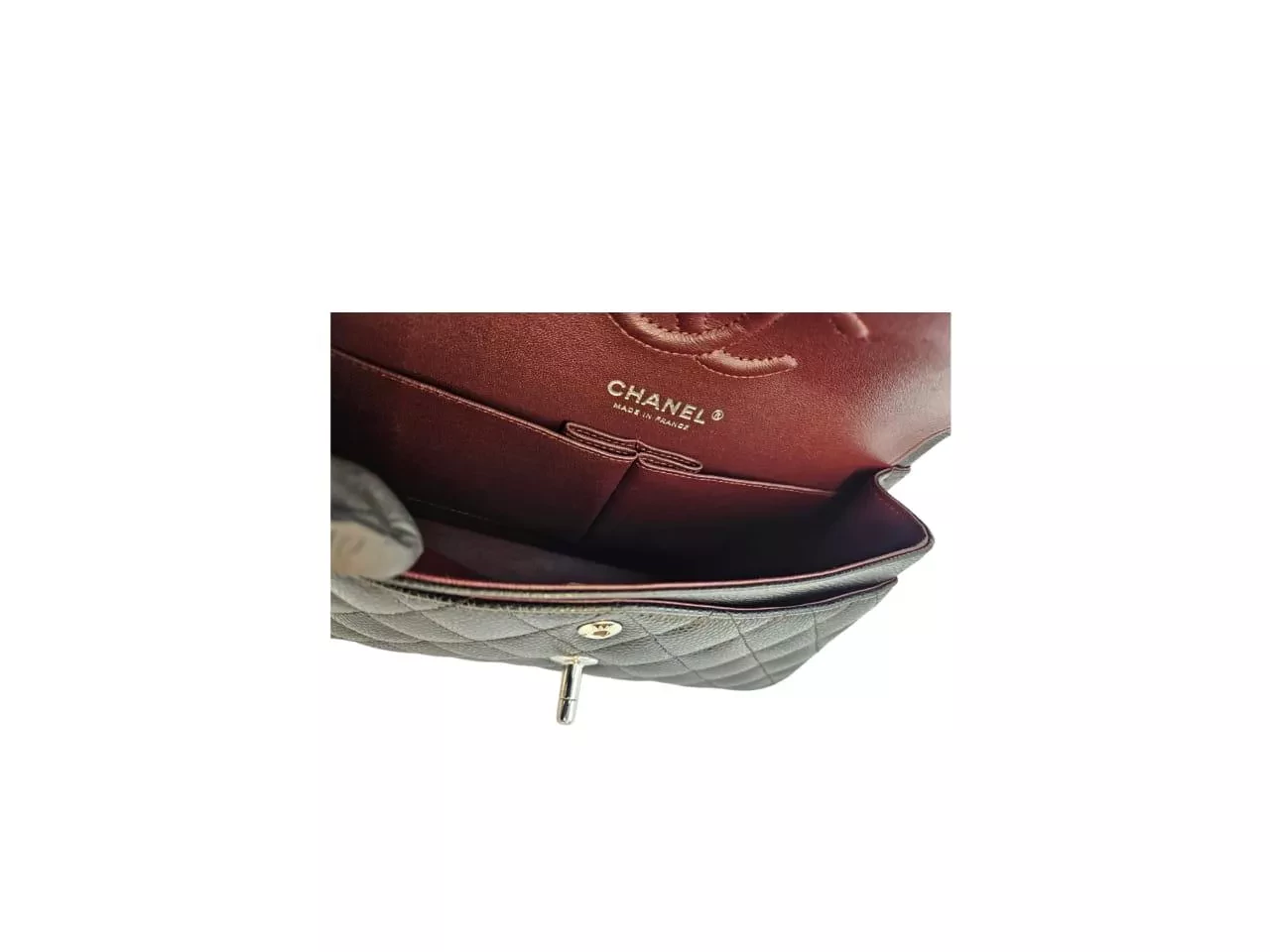 Chanel Quilted Black Caviar Bag - Image 10