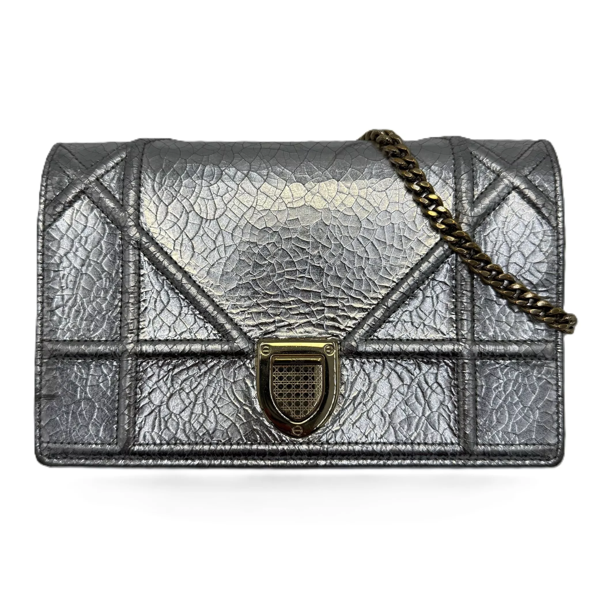 Christian Dior Diorama Metallic Chain Bags