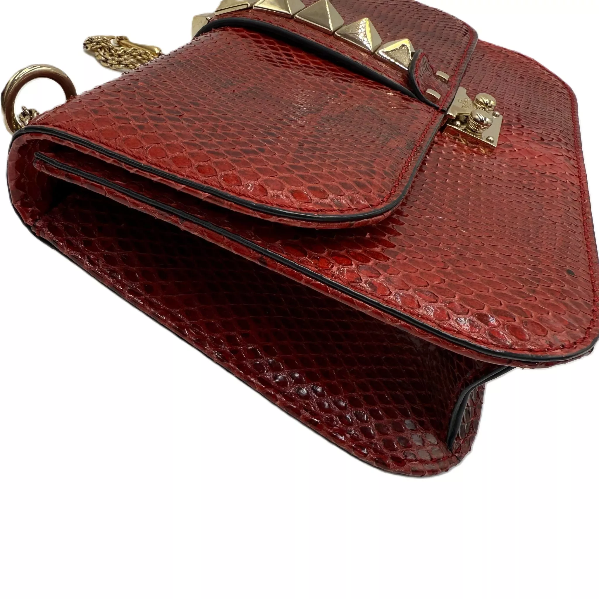 Valentino Red Rockstud Python Flap - Detail 1