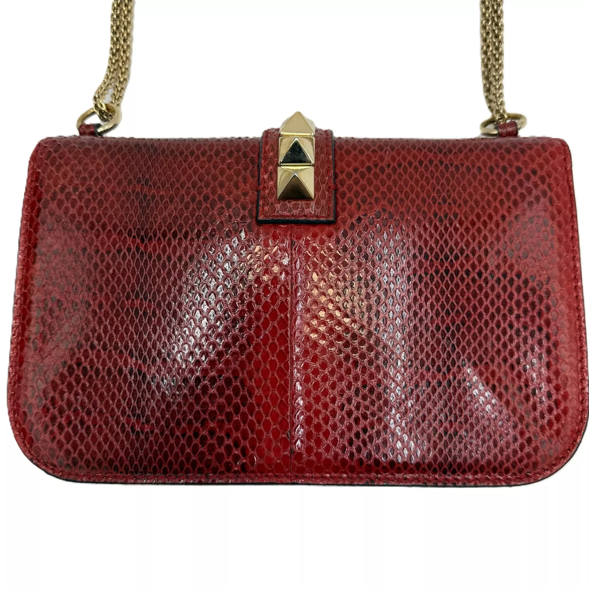 Valentino Red Rockstud Python Flap - Detail 2