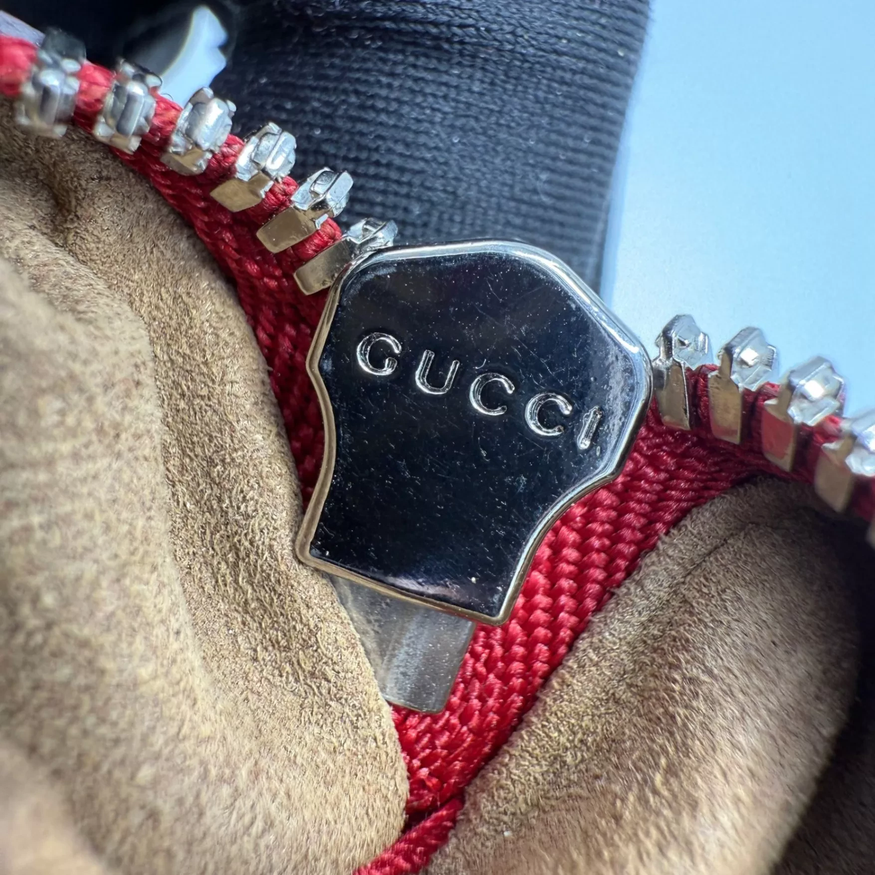 Gucci Red/Beige Small Tian - Detail 1