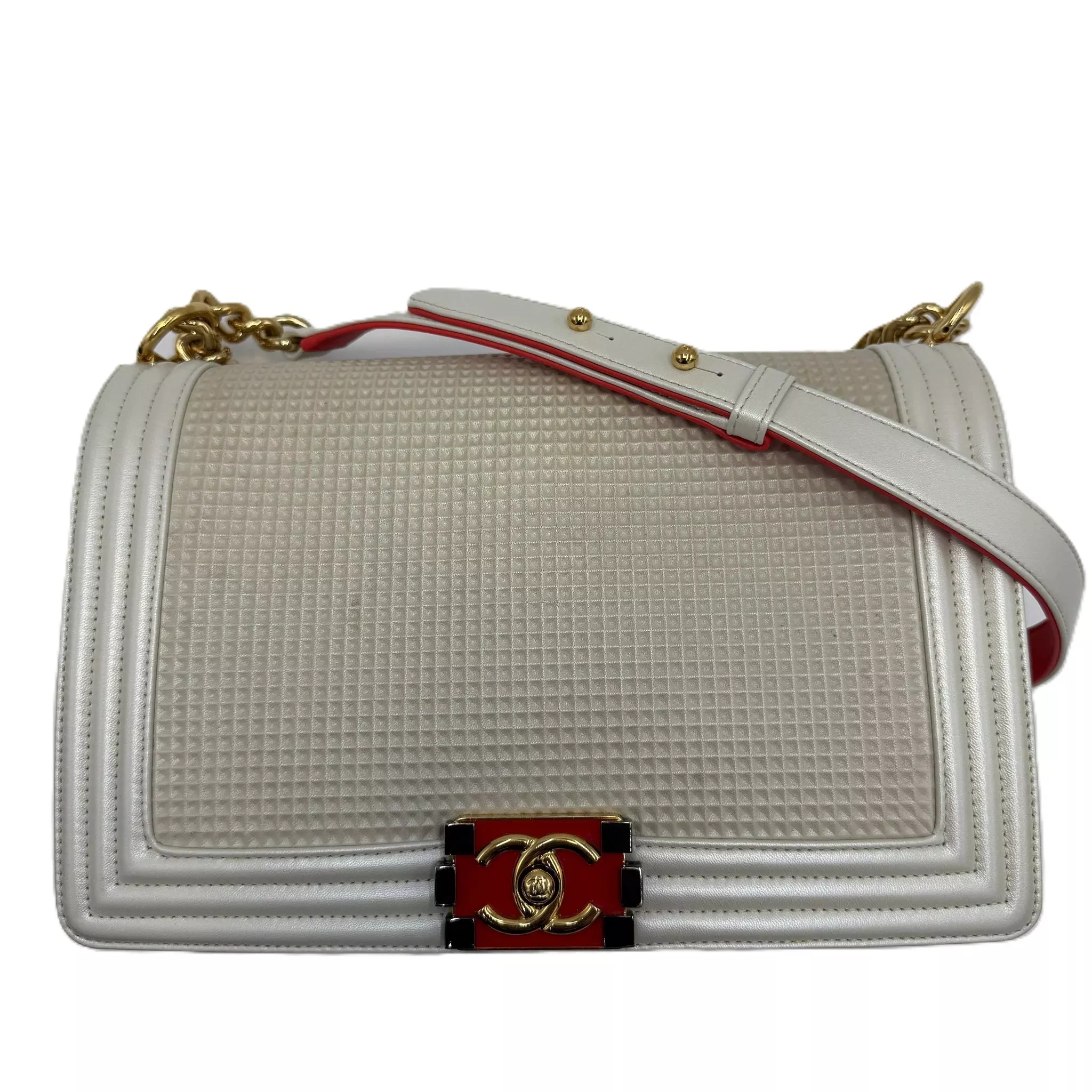 Chanel White Cube Boy Bag