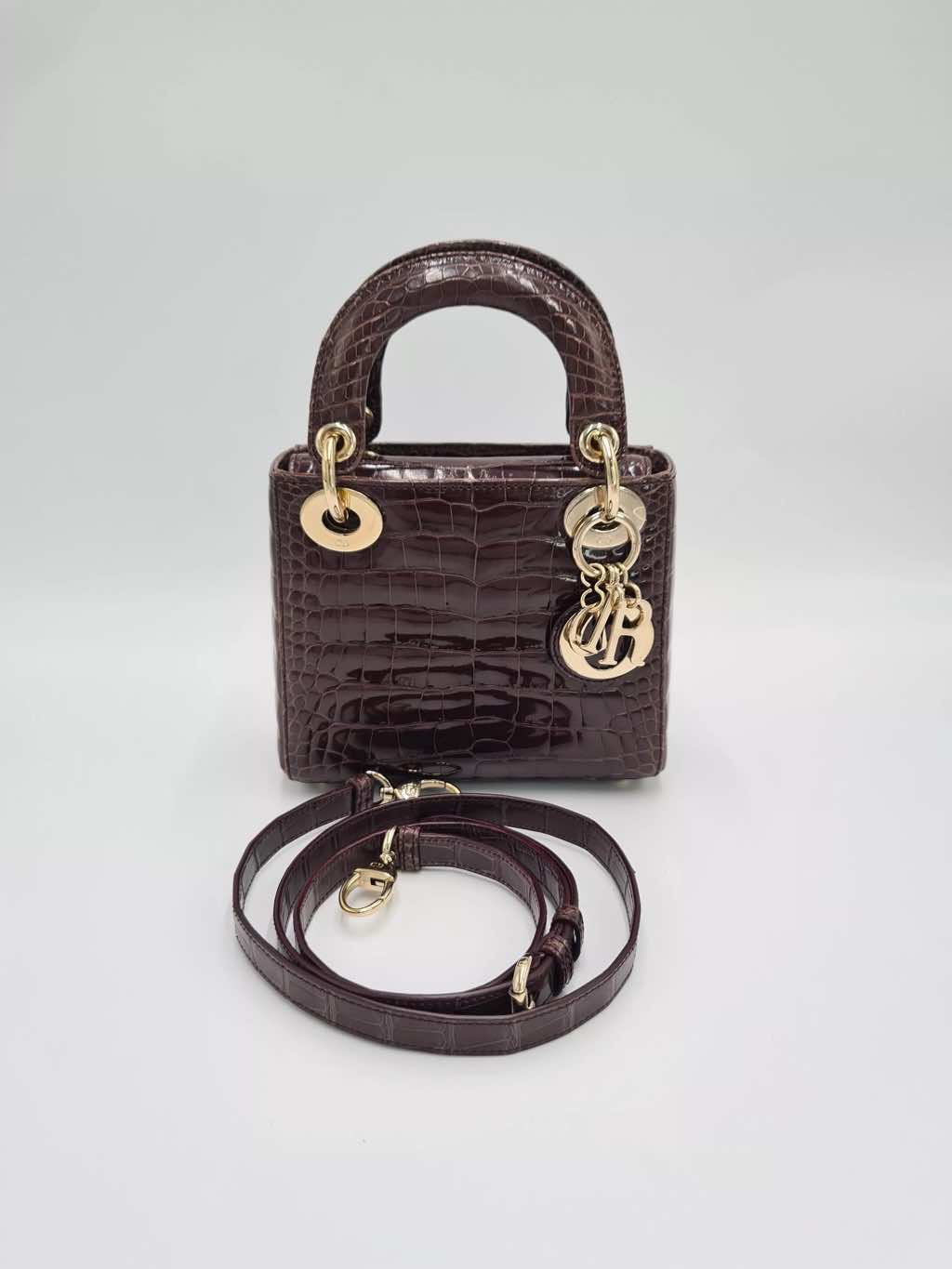 Christian Dior Crocodile Mini Lady Tote - Back view