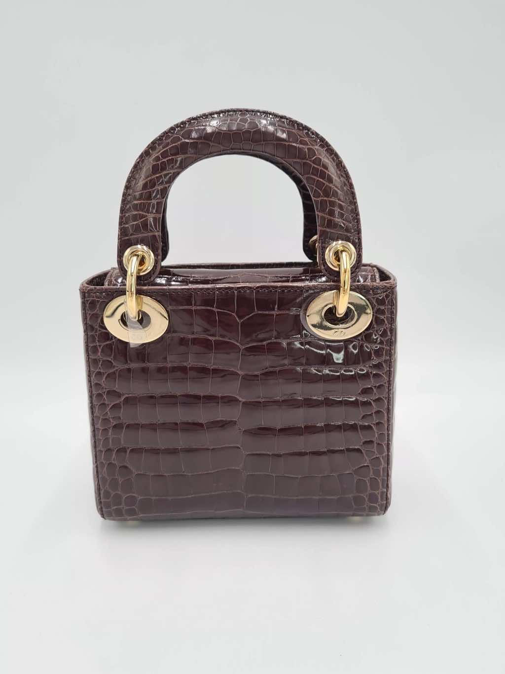 Christian Dior Crocodile Mini Lady Tote - Image 6