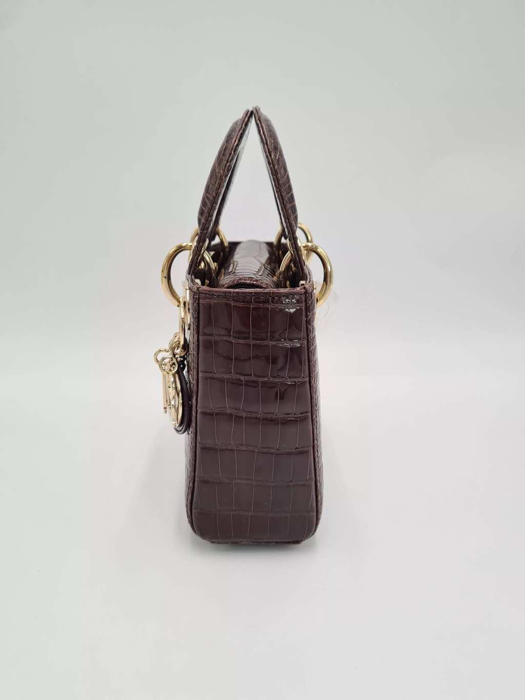 Christian Dior Crocodile Mini Lady Tote - Side view