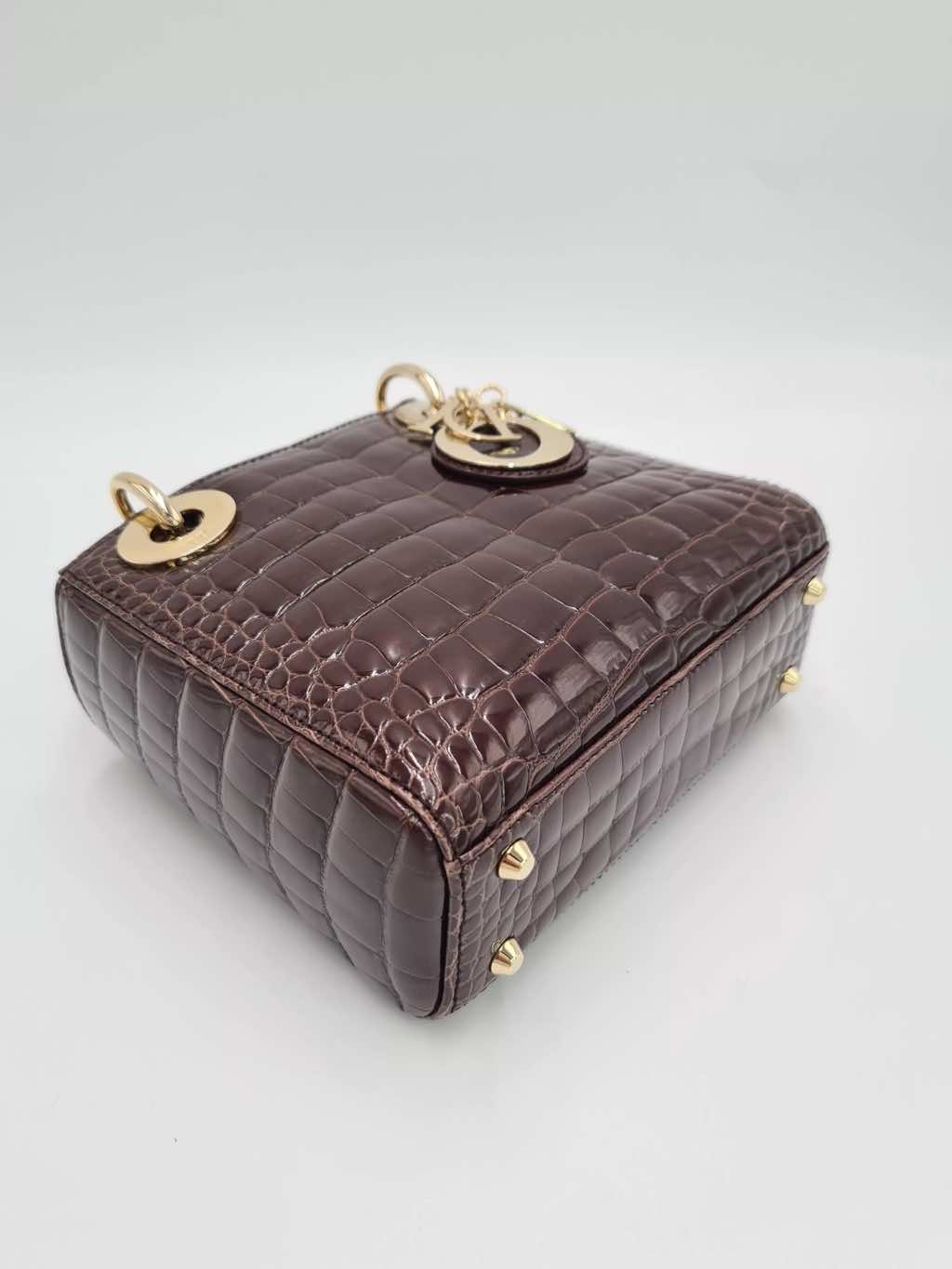 Christian Dior Crocodile Mini Lady Tote - Image 11