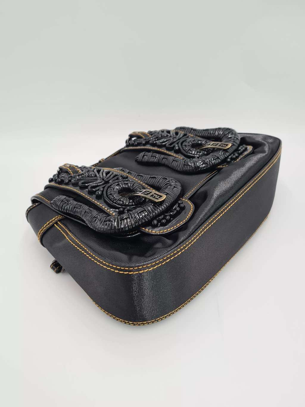 Fendi Pleated Satin Shoulder Bag - 4